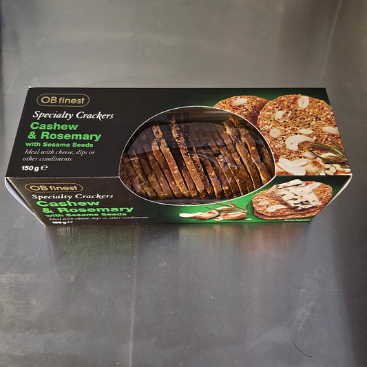 OB Finest Specialty Crackers, Cashew Rosemary